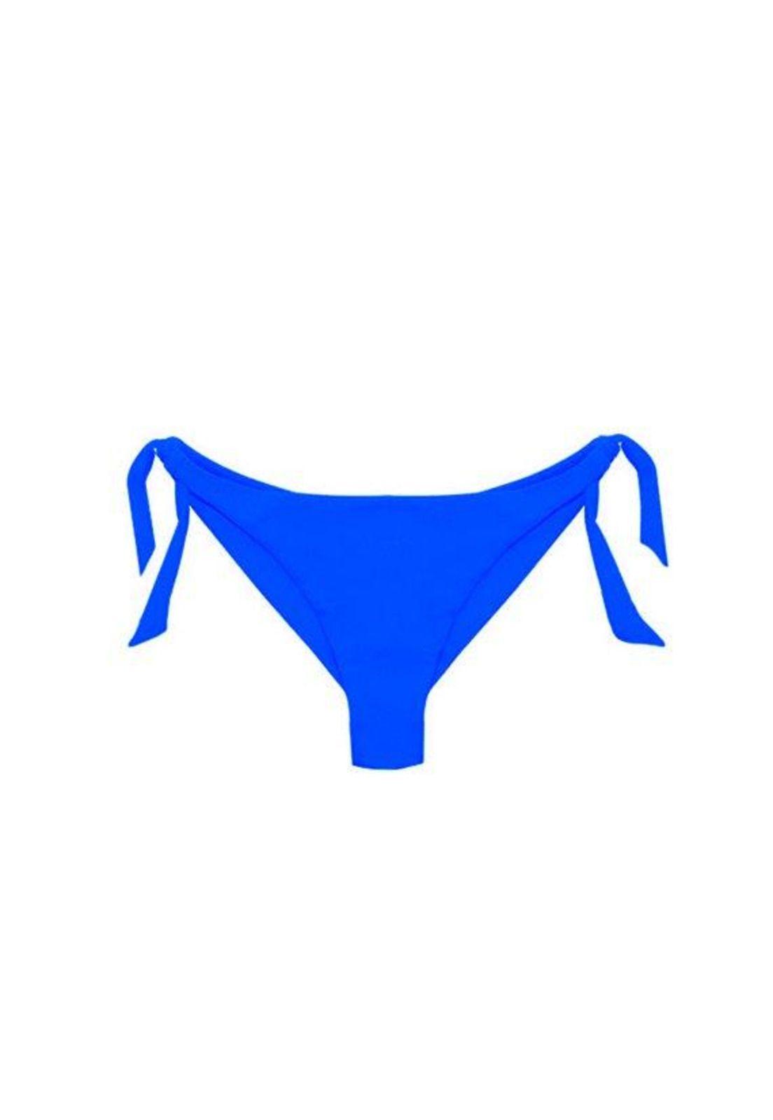 Bikini calzón tanga con amarras color azul-0