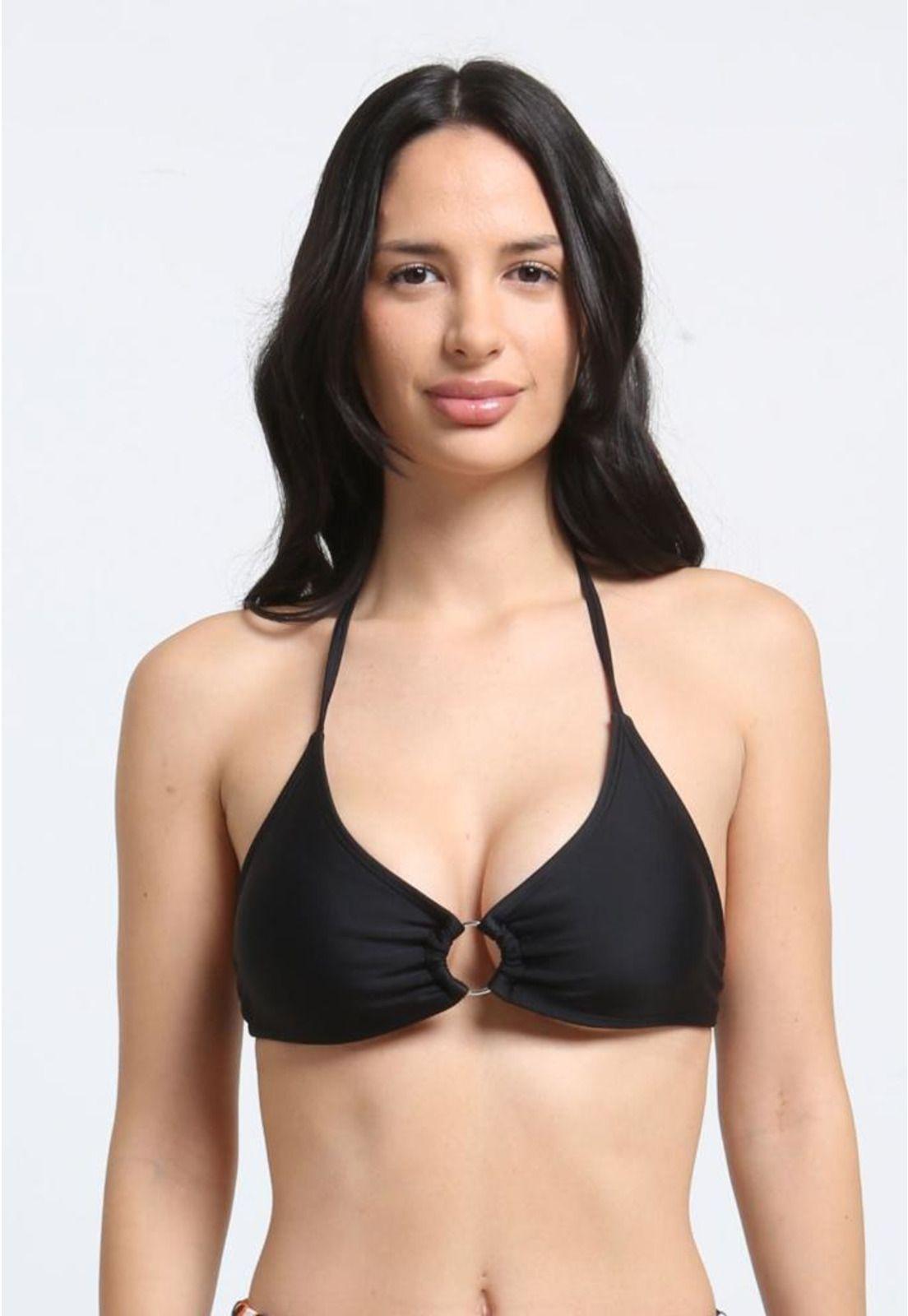 Bikini triangulo argolla central negro-0