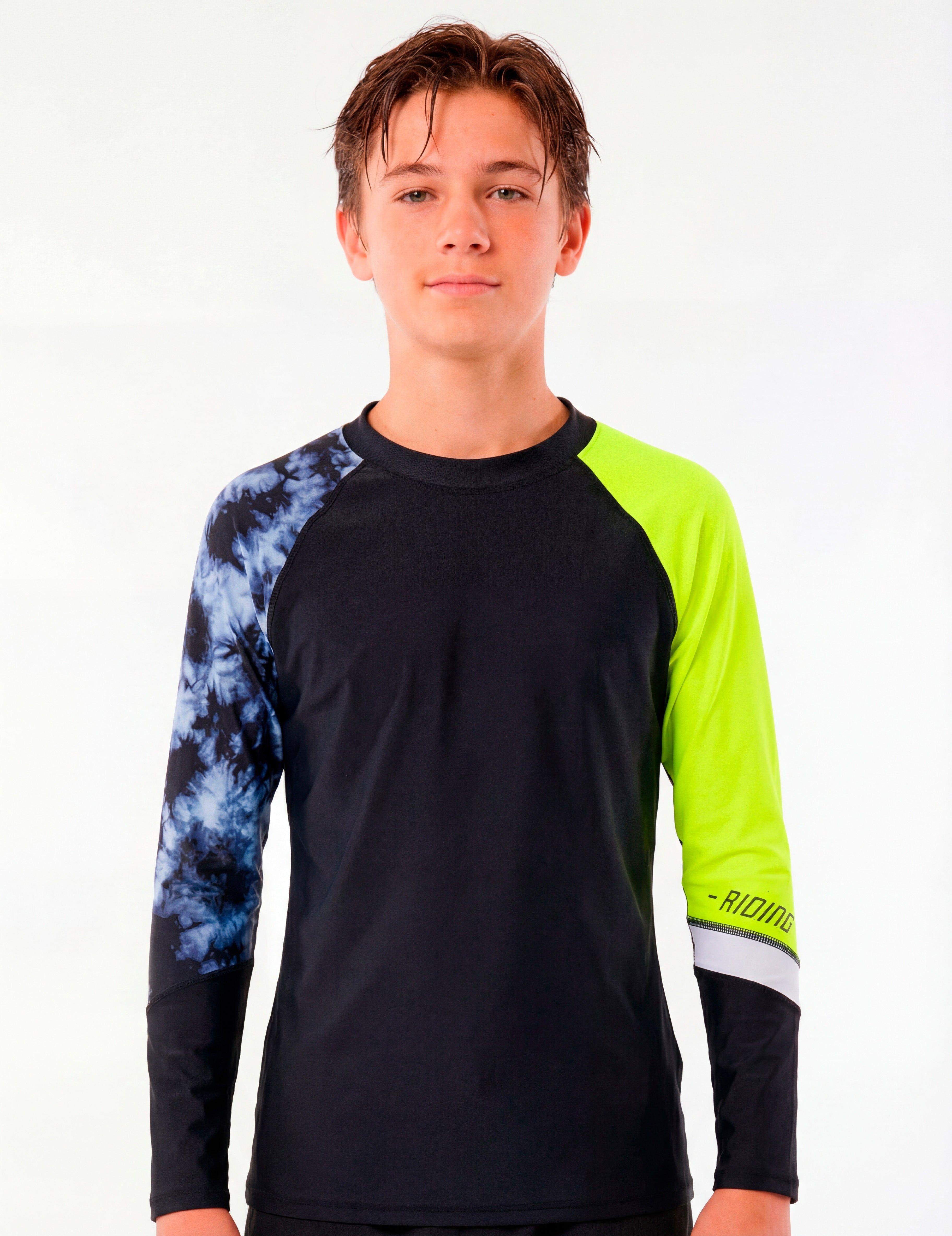 Polera niño protección UV verde-1