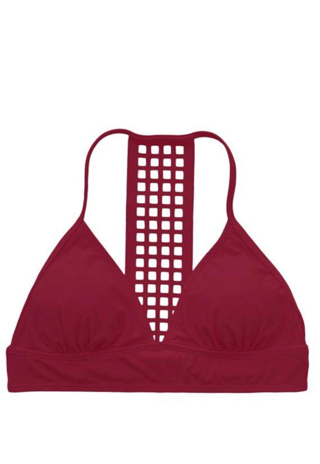Bikini sostén con espalda calada rojo-0