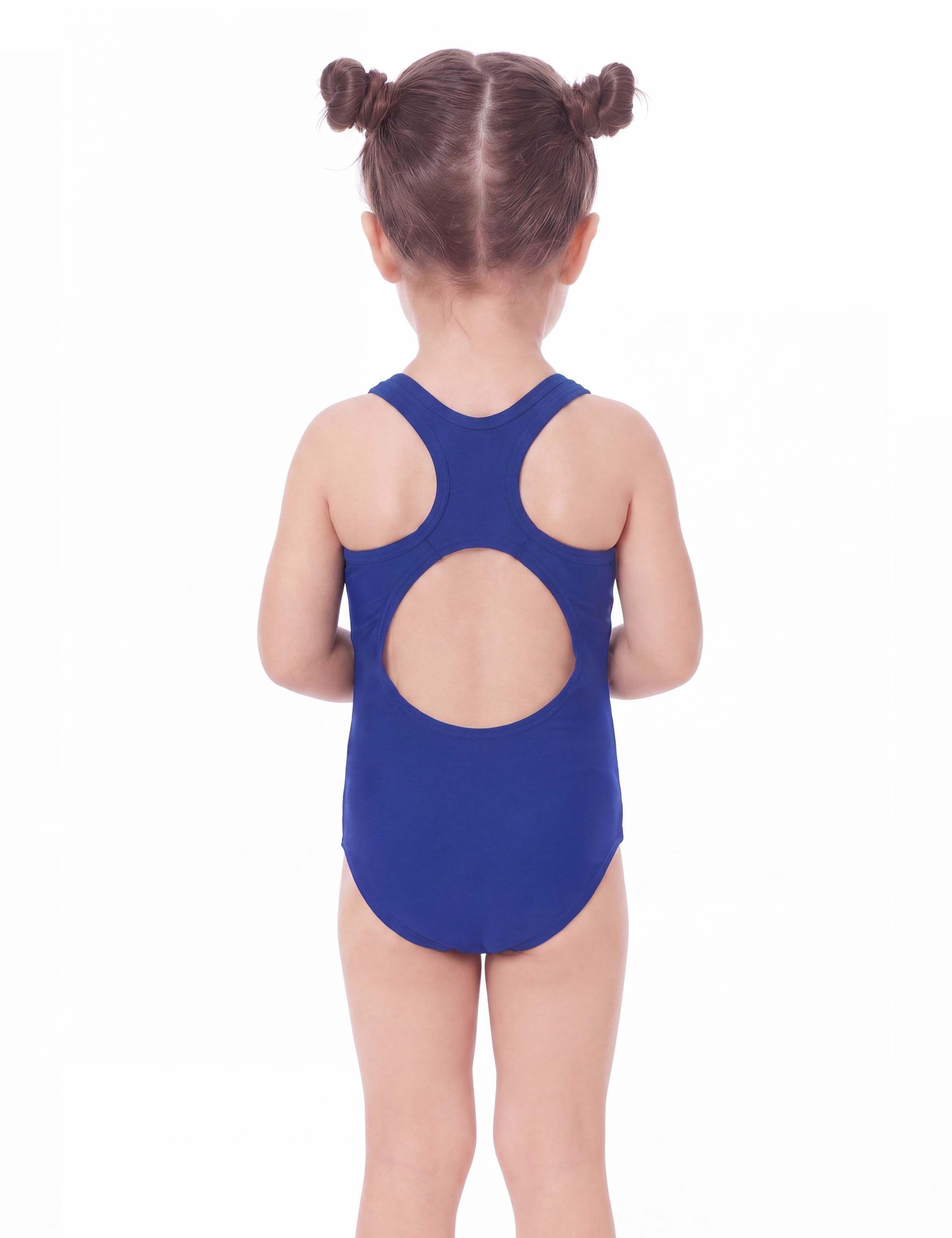 Traje de baño deportivo de niña azul-1