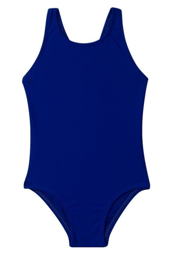 Traje de baño deportivo de niña azul-2