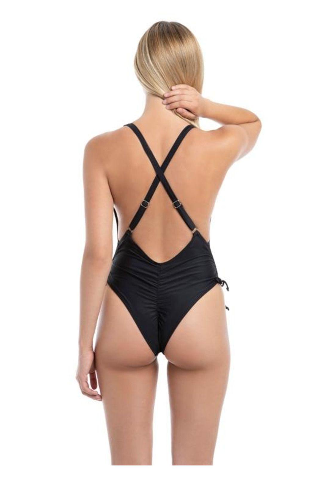 Traje de baño rebajado Negro-1