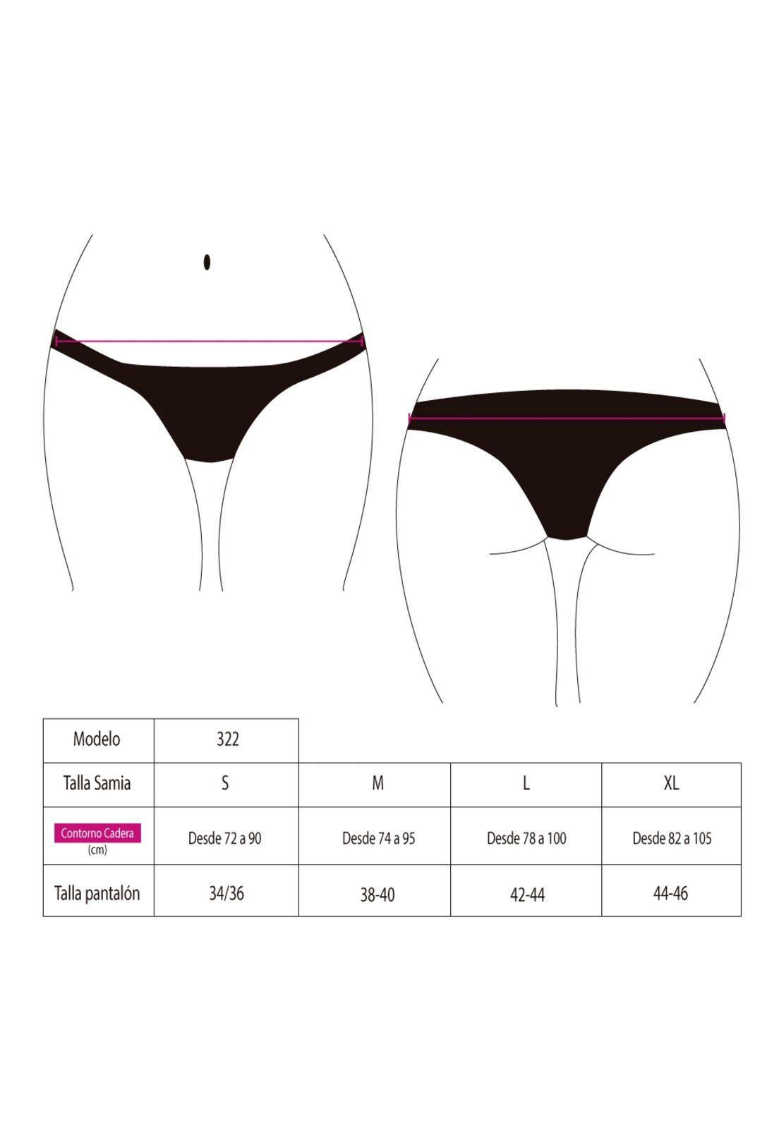 Bikini calzón tanga con trenzas laterales-3