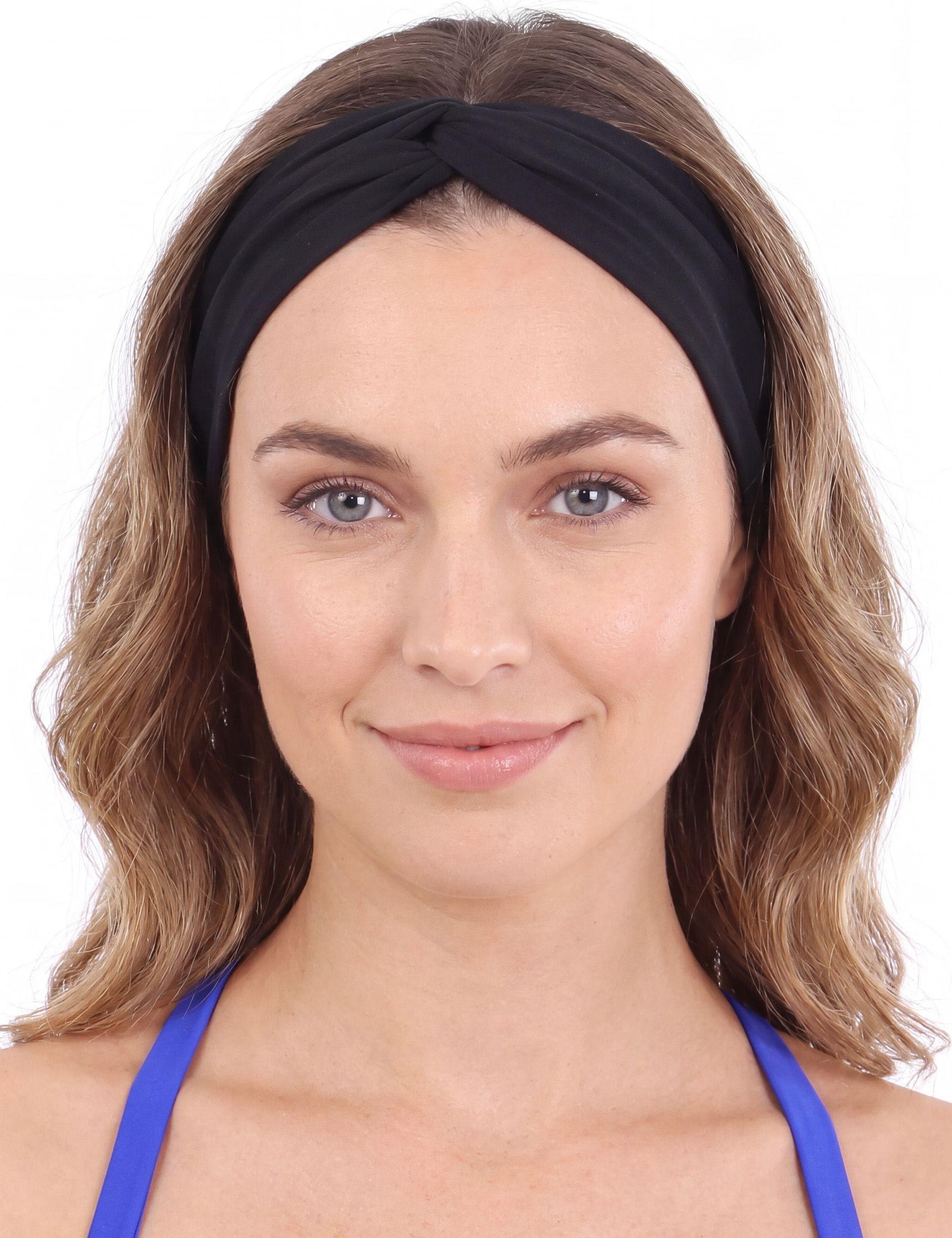 Cintillo para el cabello de lycra negro-0
