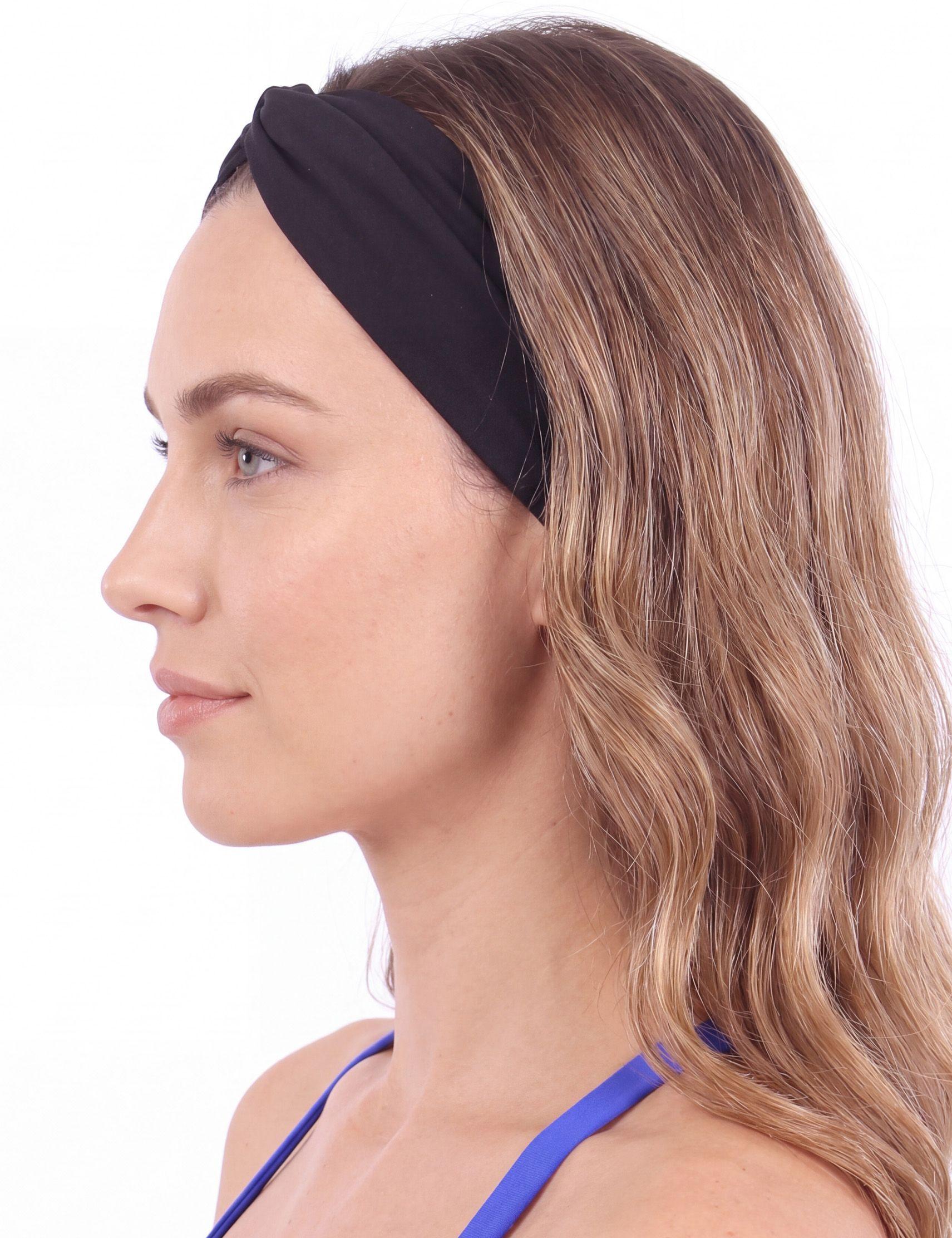 Cintillo para el cabello de lycra negro-1
