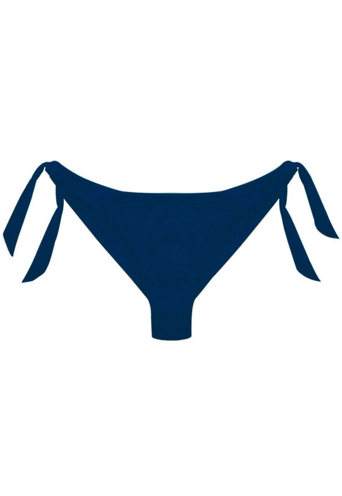 Bikini calzón tanga con amarras azul marino-0