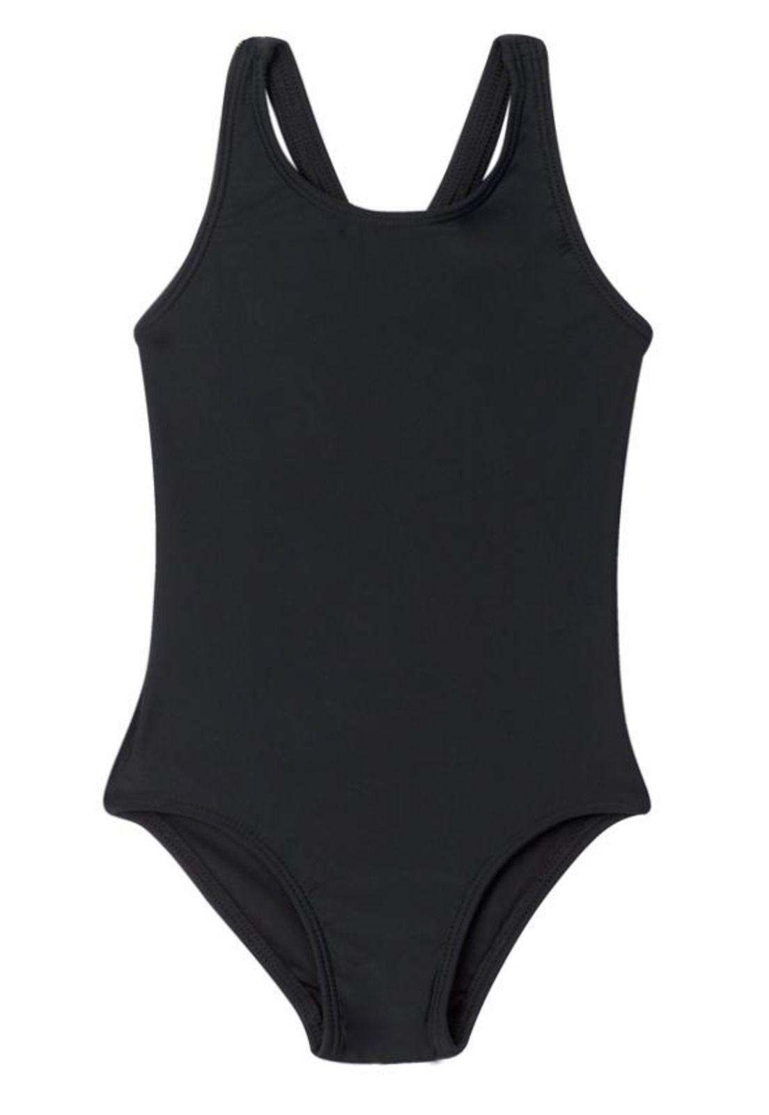 Traje de baño deportivo de niña negro-0