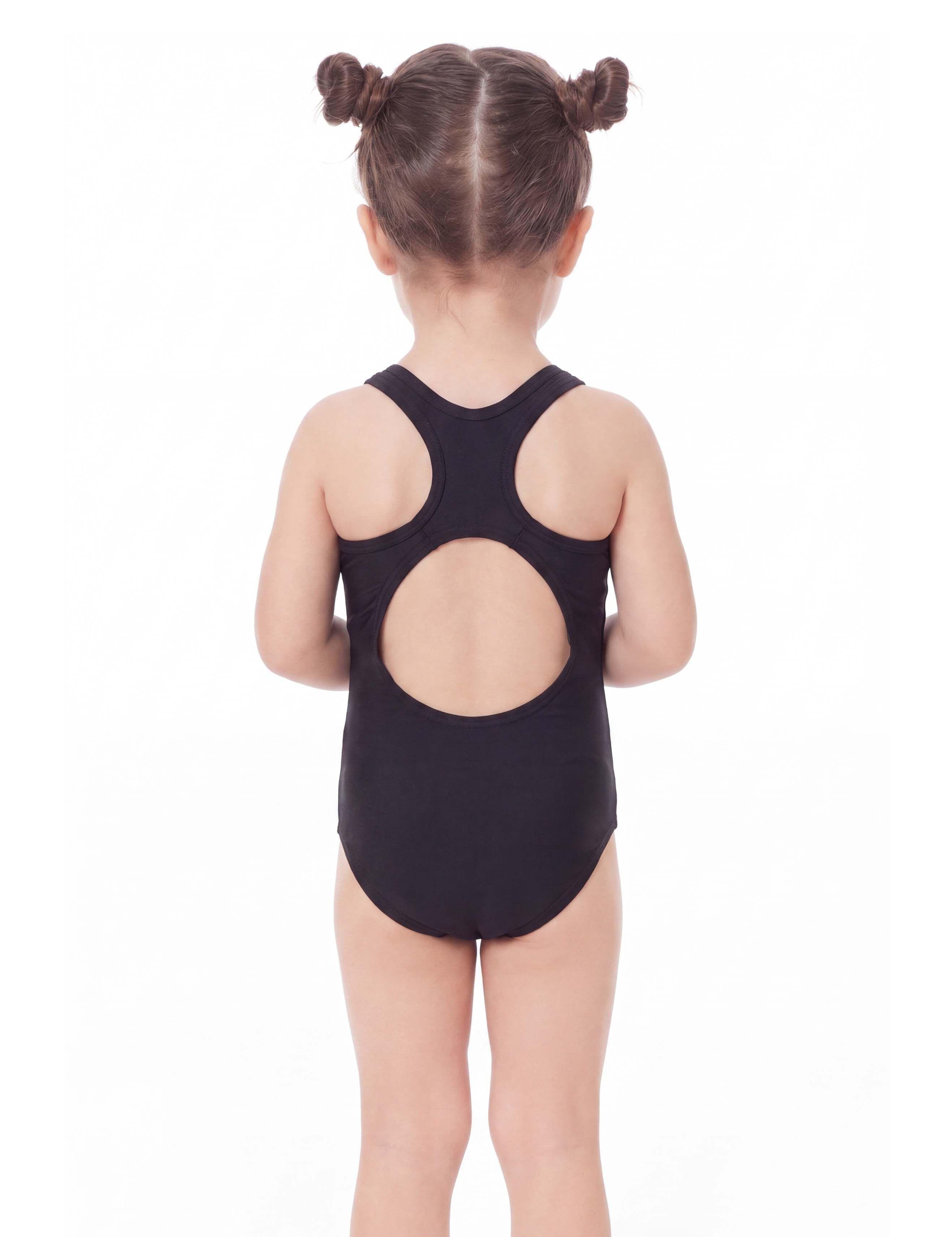 Traje de baño deportivo de niña negro-1