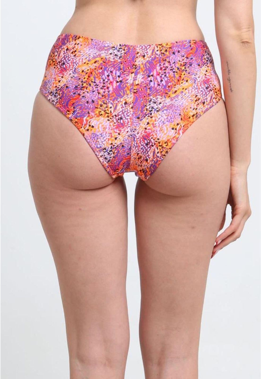 Bikini calzón con amarra estampado naranja-1