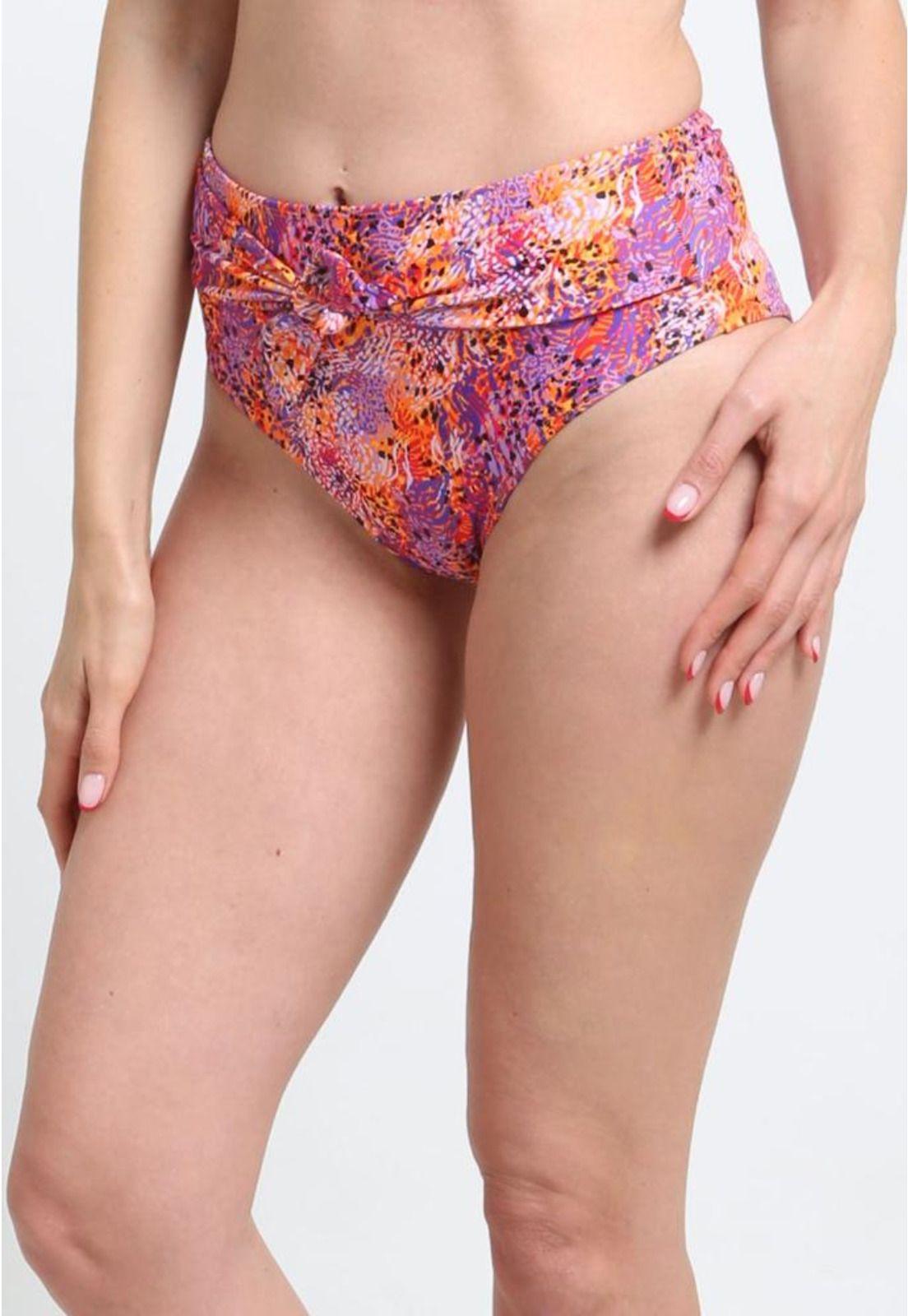 Bikini calzón con amarra estampado naranja-2