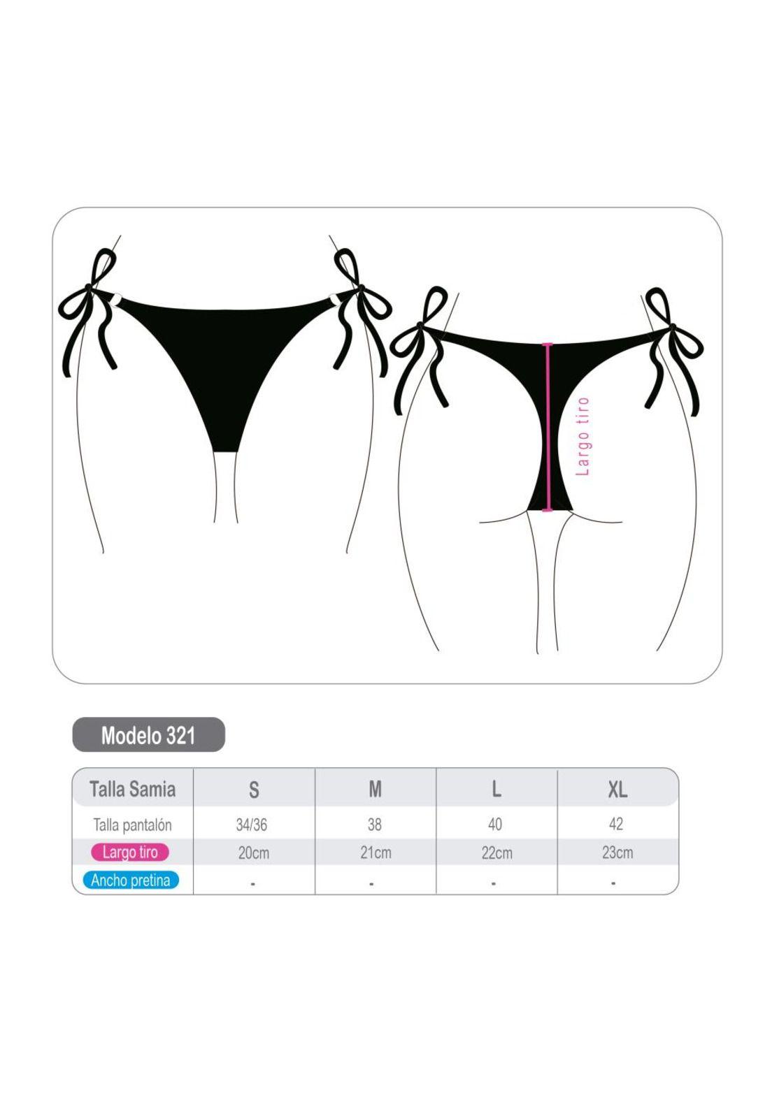 Bikini calzón colaless basico con amarras negro-3