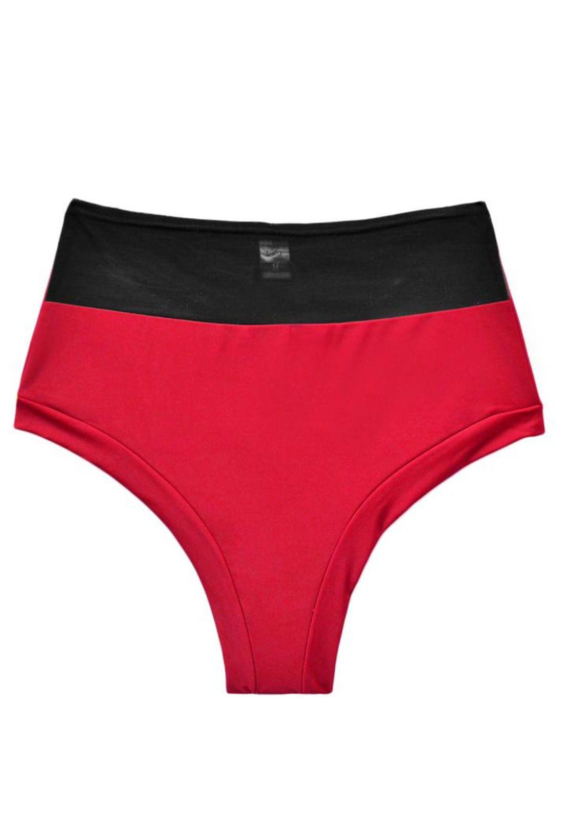 Bikini calzón pin up con transparencia color rojo-2