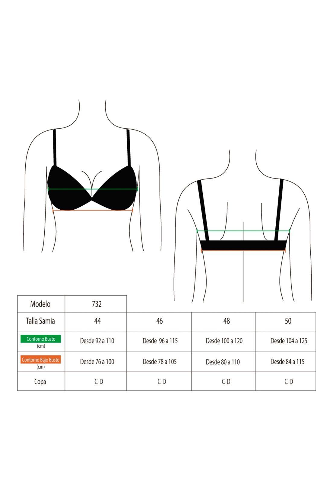 Bikini sostén copa grande estampado turquesa-3