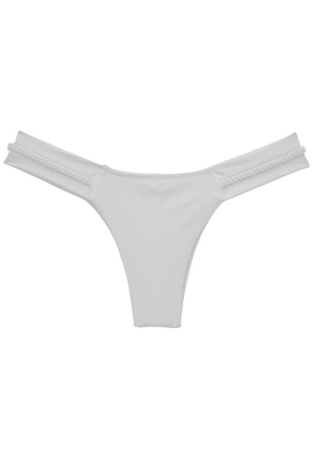 Bikini calzón tanga color blanco-0