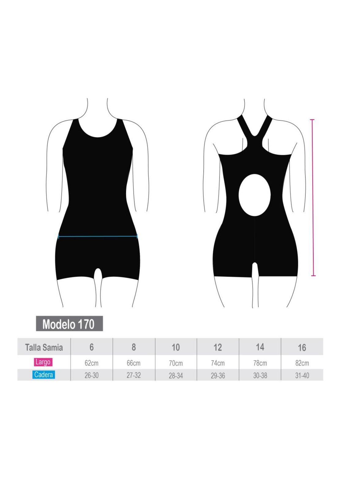 Traje de baño natación niña negro con pierna-1