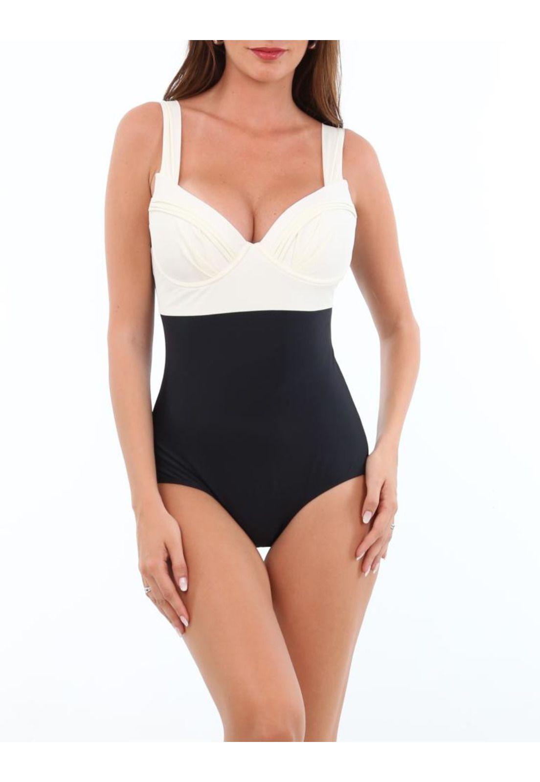 Traje de baño reductor beige-0