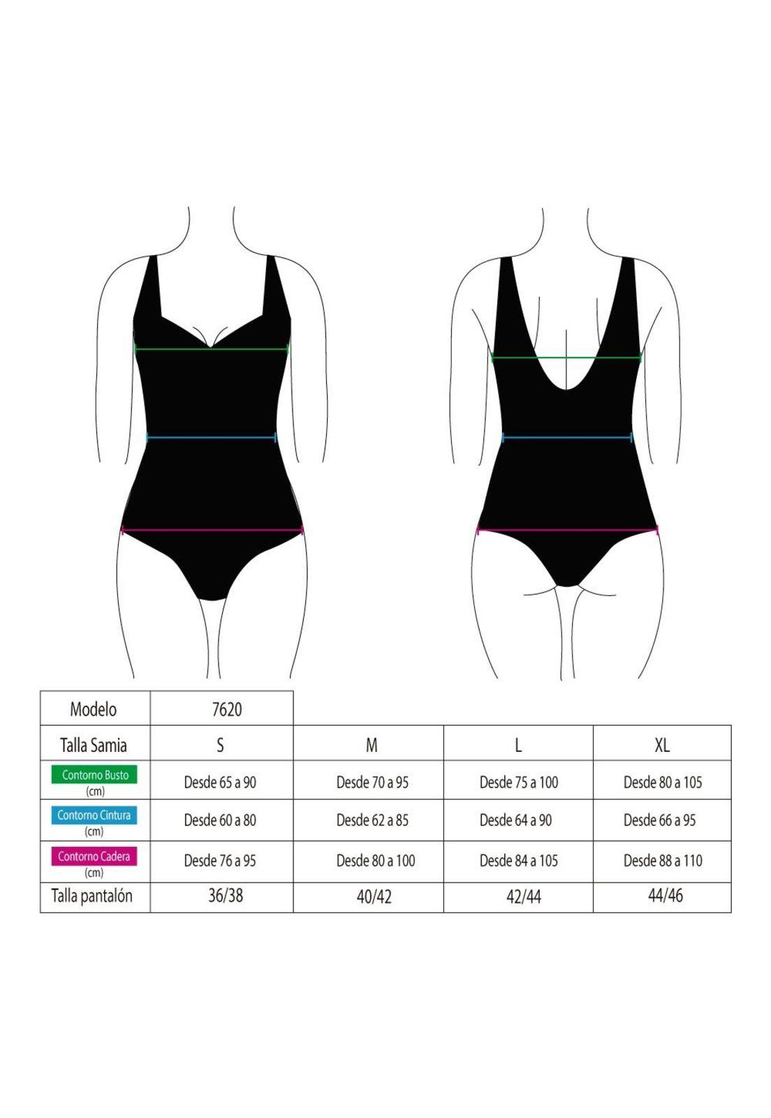 Traje de baño escotado color negro-3