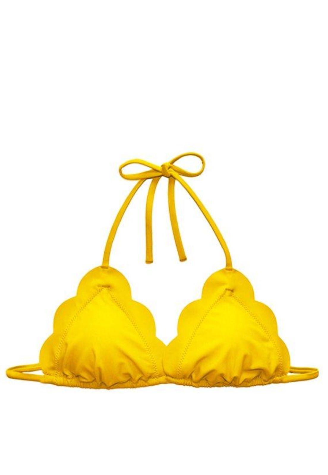 Bikini estilo triangulo con bordes ovalados color amarillo-2