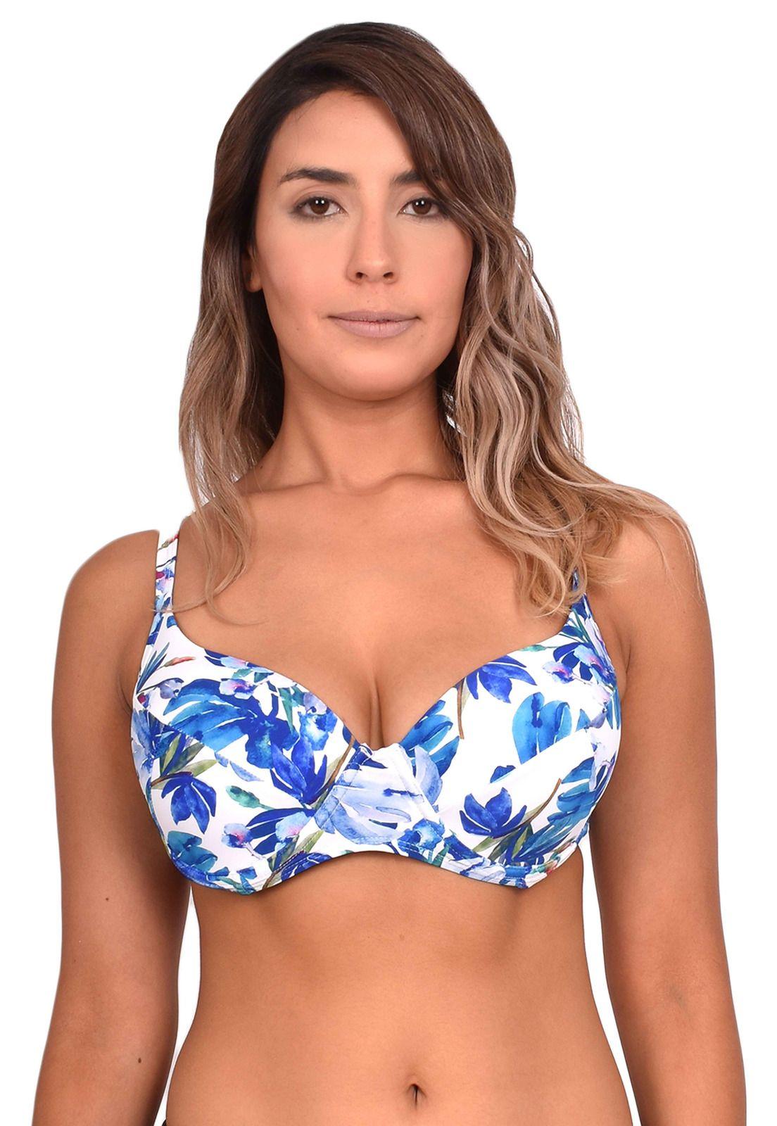 Bikini estilo sostén copa D estampado blanco-0