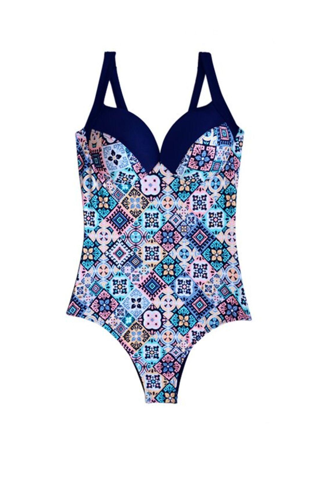 Traje de baño de una pieza estampado-0