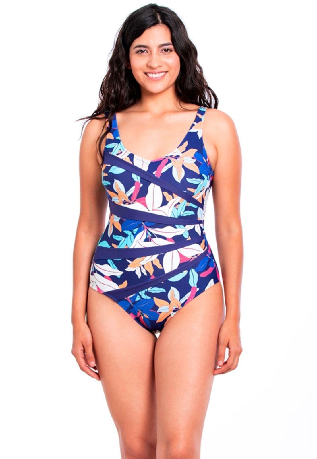 Traje de baño modelador estampado-0
