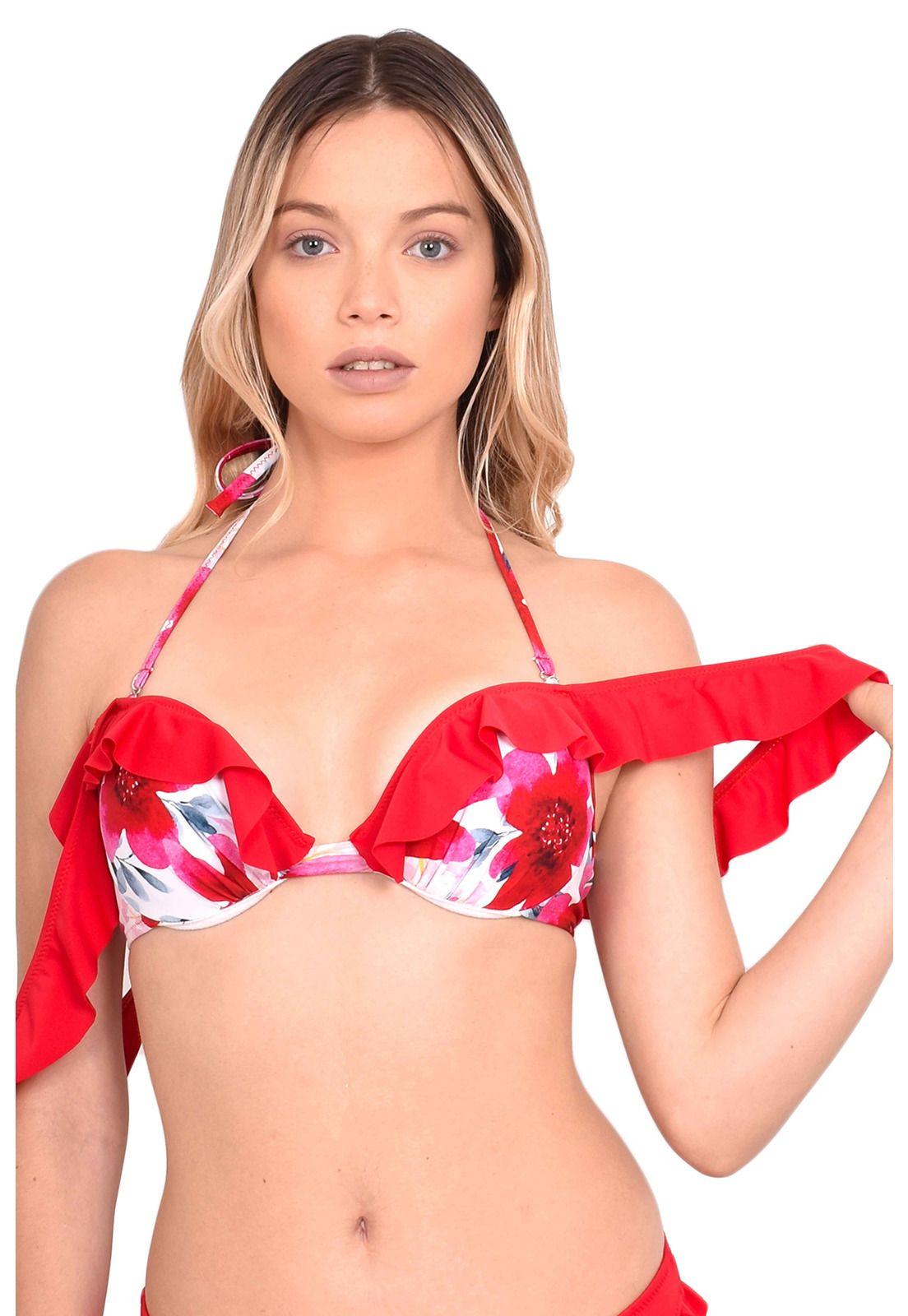 Bikini vuelos estampado rojo-0