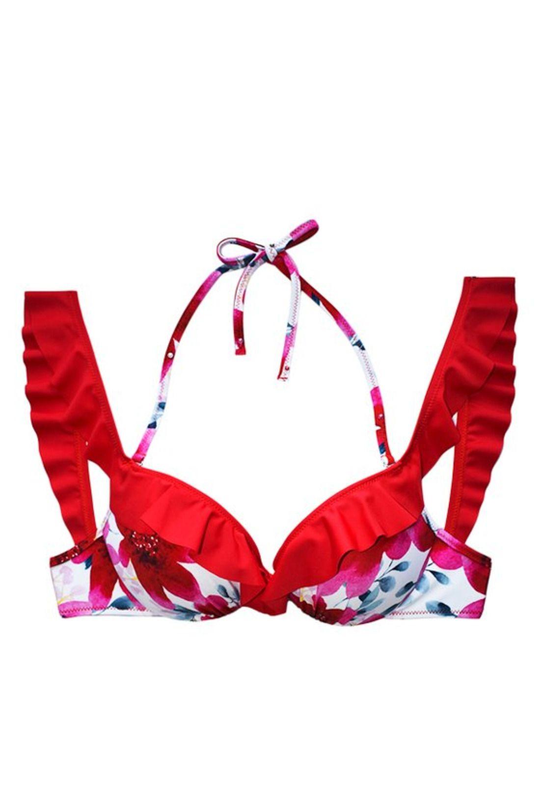 Bikini vuelos estampado rojo-2