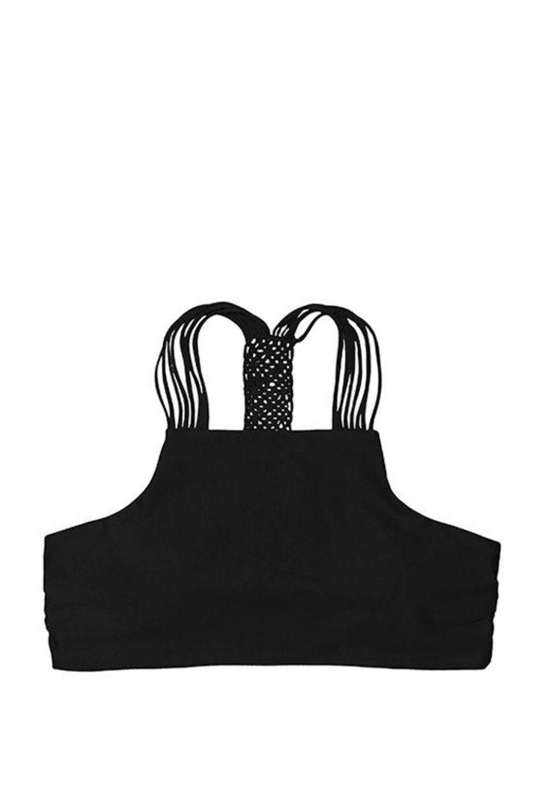 Bikini peto con trenza trasera color negro-0