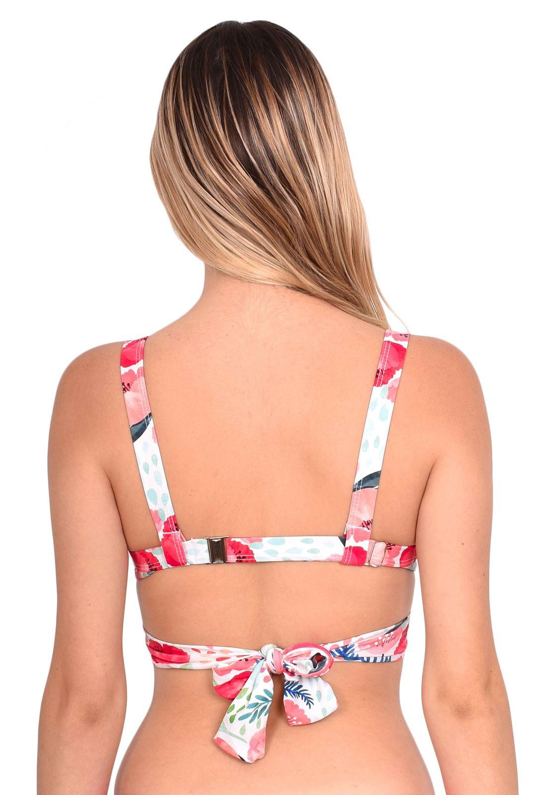 Bikini cruzado estampado rojo-1
