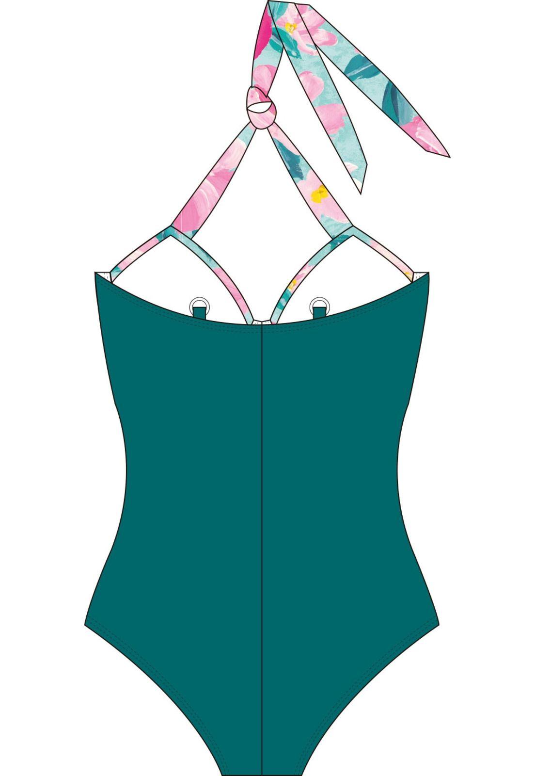 Traje de baño reductor con flores-1