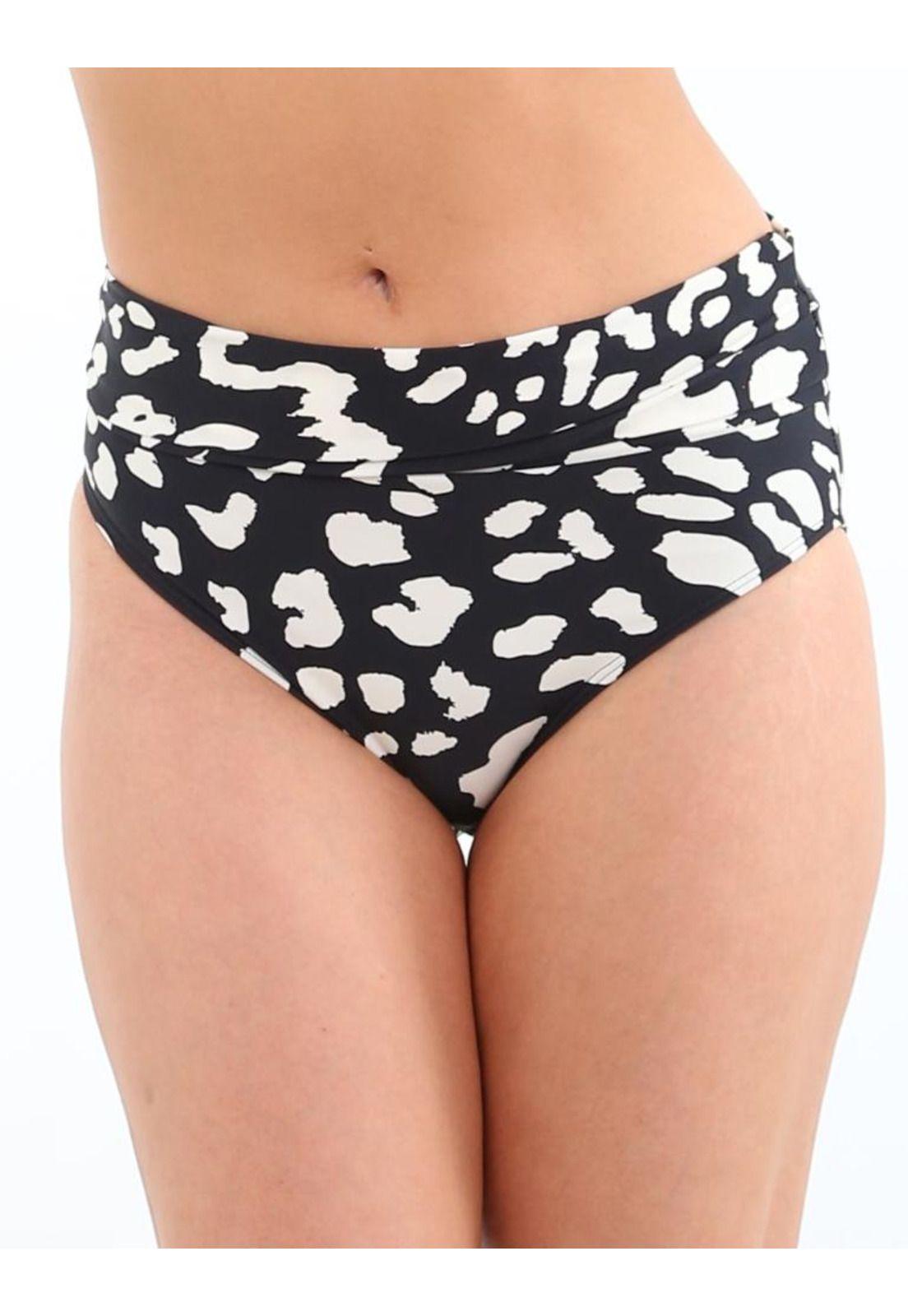 Bikini calzón pin up doble uso estampado negro-1