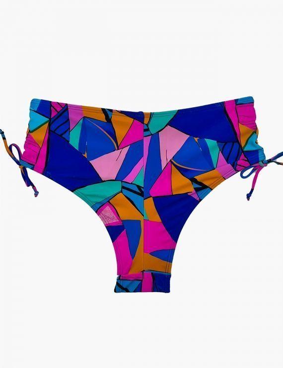 Bikini calzón cadera ajustable estampado azul-2