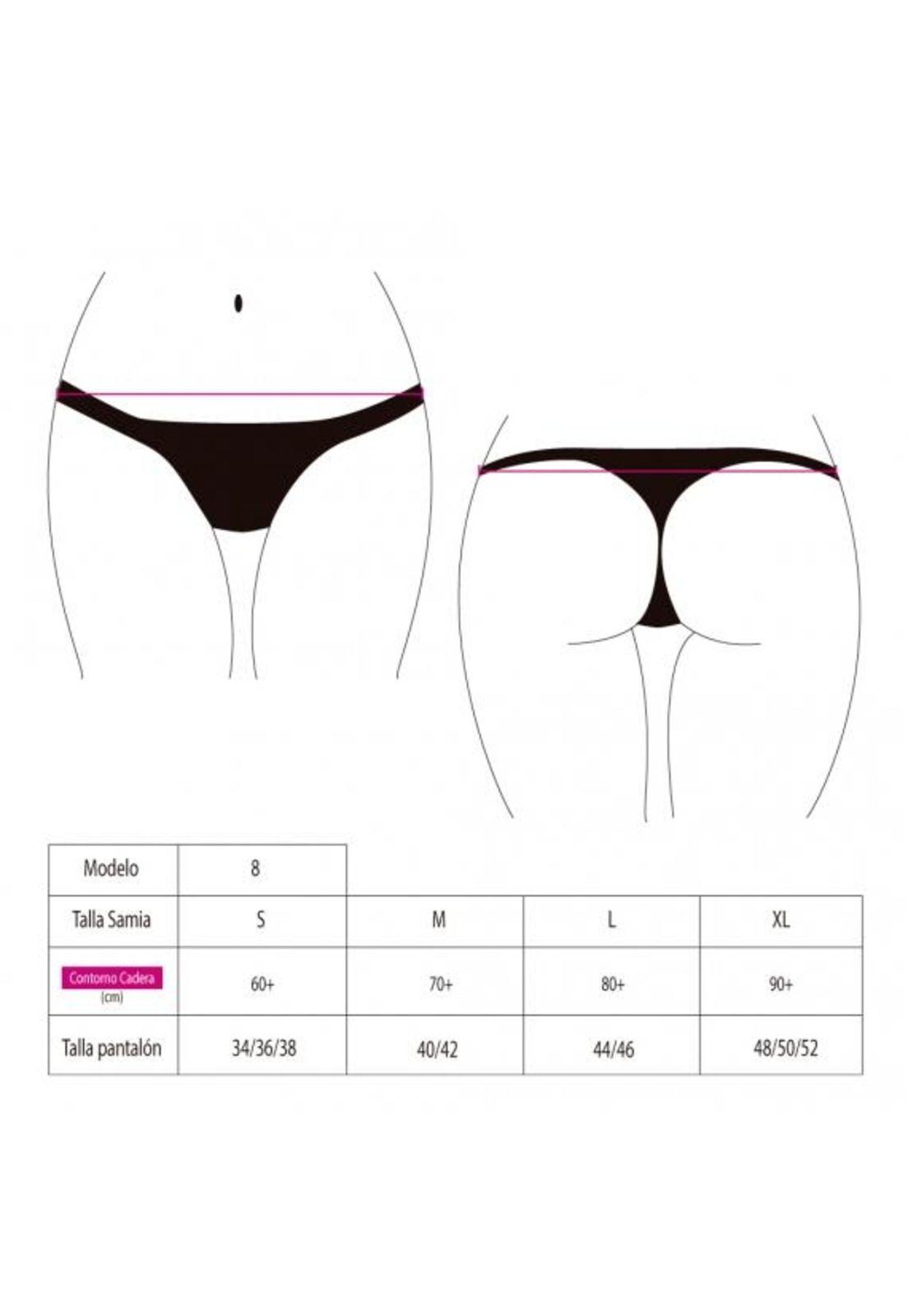 Bikini calzón estilo tanga con amarras fucsia-3