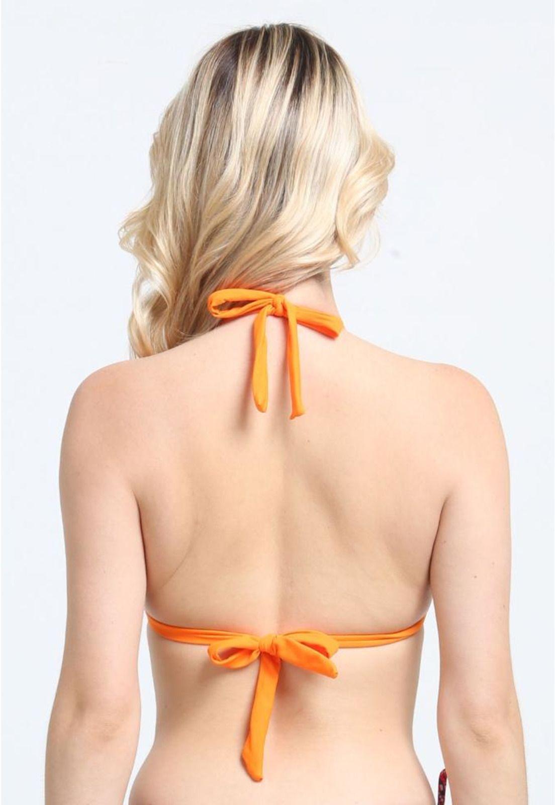 Bikini triangulo con nudos naranja-1