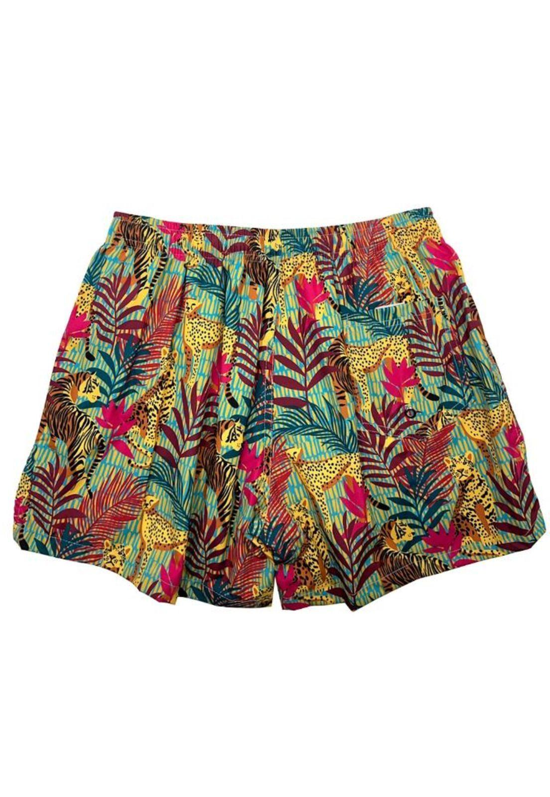 Short corto hombre estampado amarillo-1