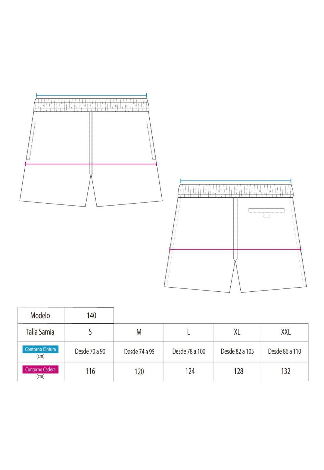 Traje de baño corto mujer estampado celeste secado rapido-2