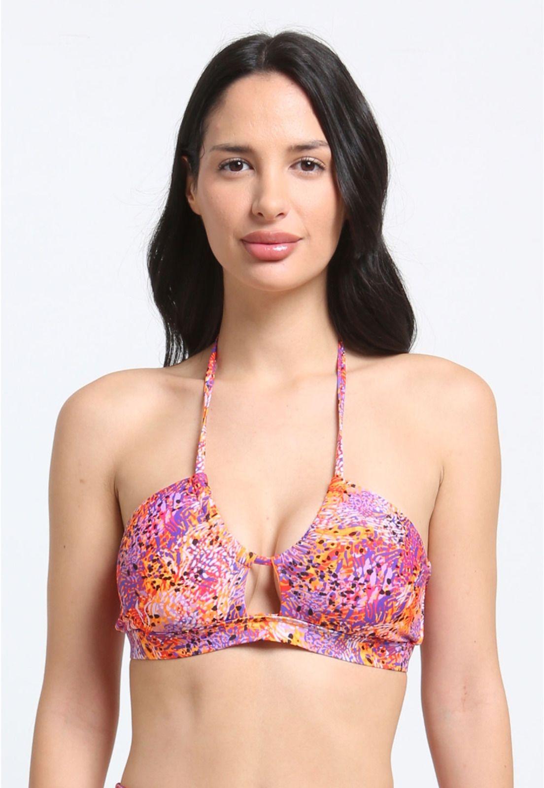Bikini bandeau pretina estampado-0
