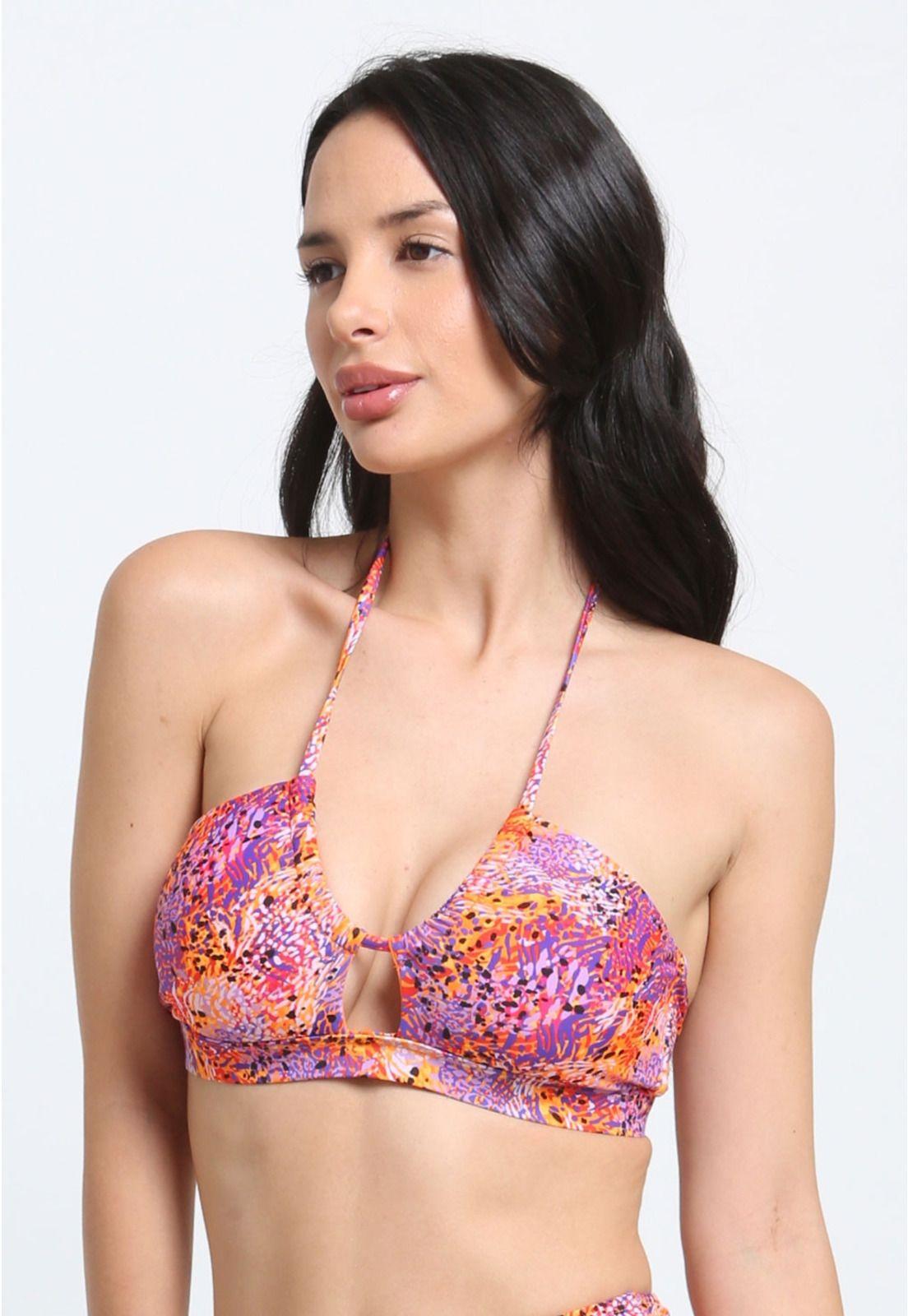 Bikini bandeau pretina estampado-2