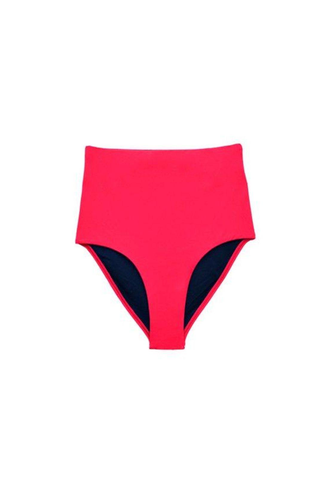 Bikini calzón tiro alto color rojo-0