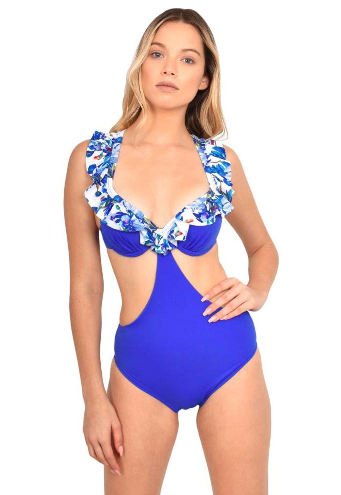 Trikini con vuelos estampado azul-0