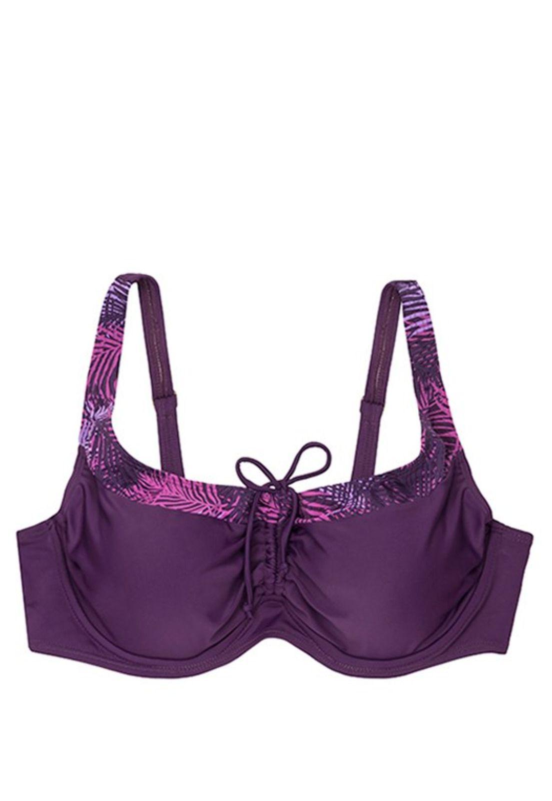 Bikini busto grande copa blanda estampado morado-0