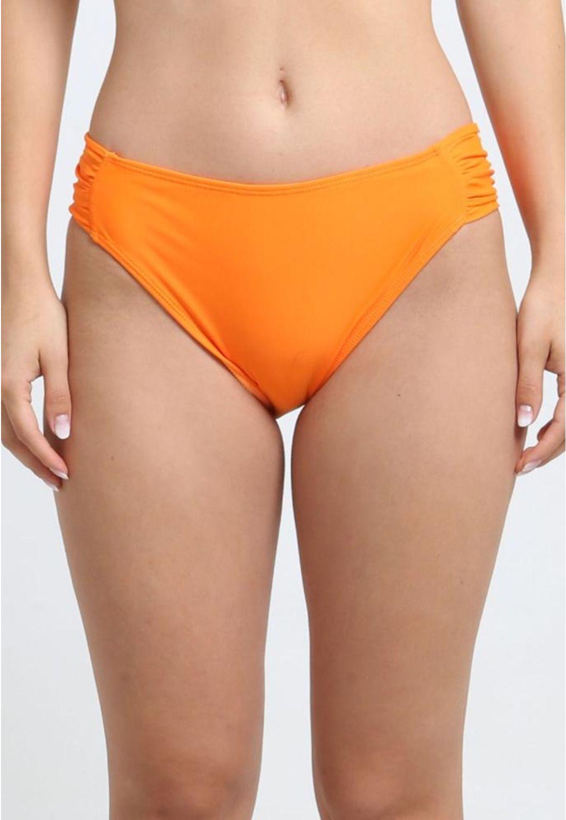 Bikini clásico costados drapeados naranjo-0