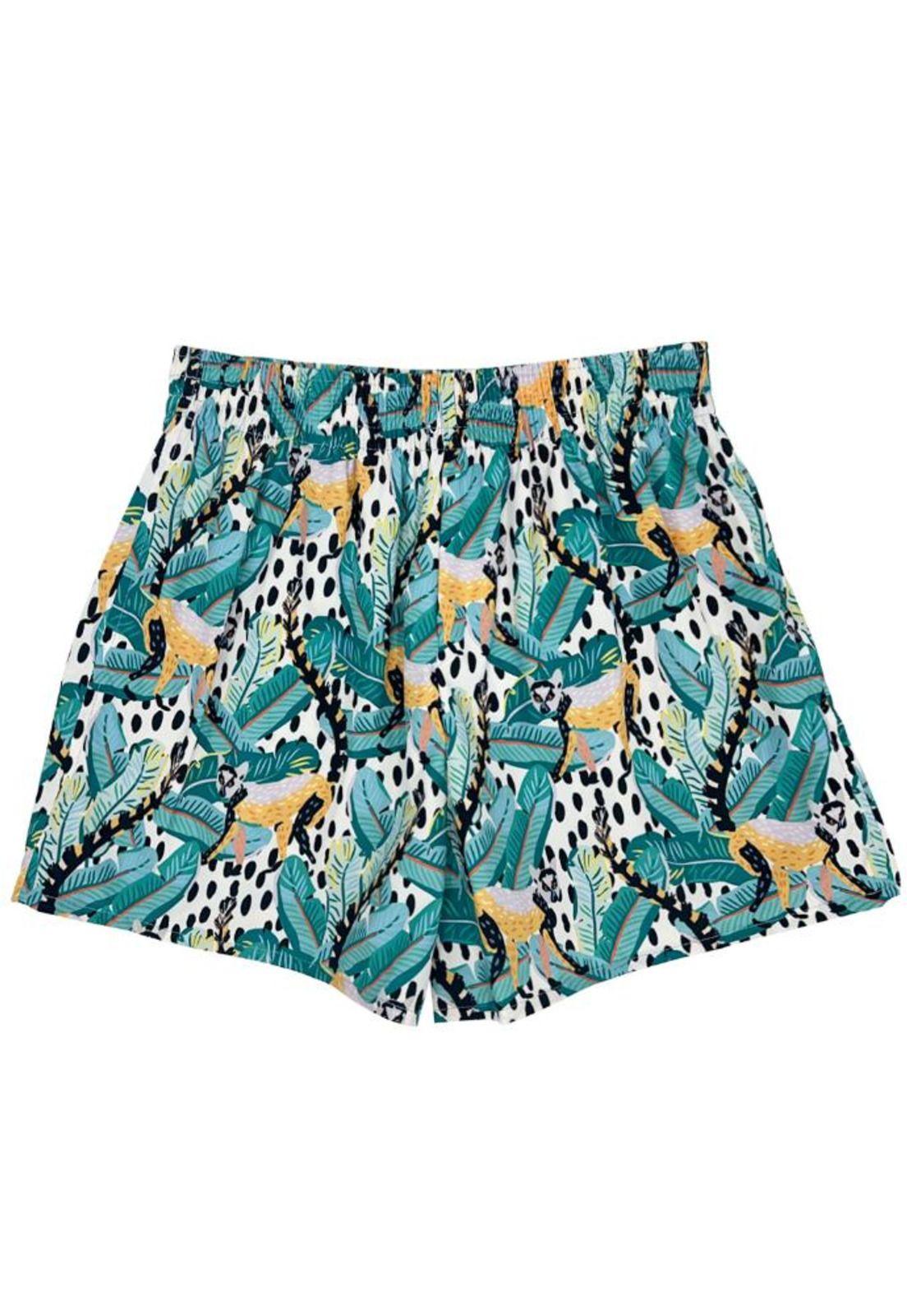 Short de playa mujer secado rapido estampado amarillo-0