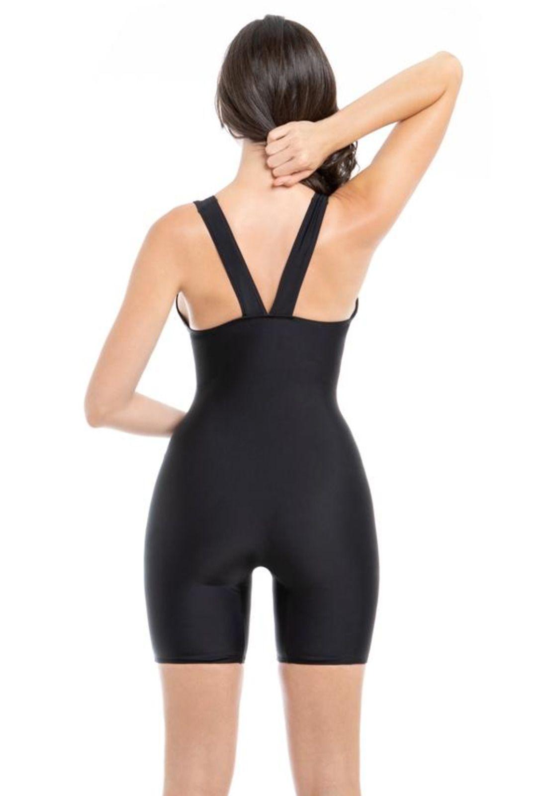 Traje de baño deportivo con piernas negro-1