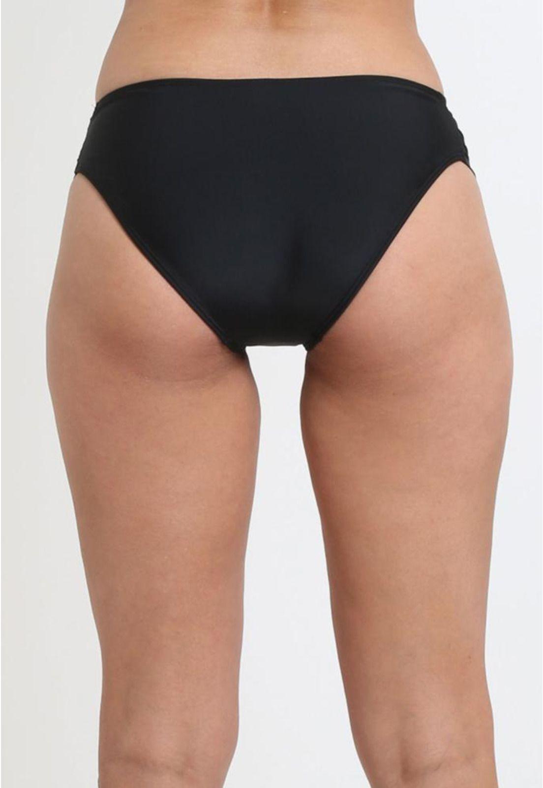 Bikini clásico costados drapeados negro-1
