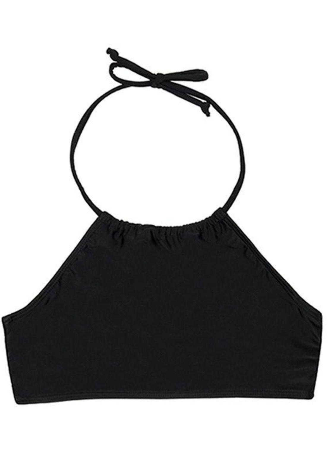 Bikini peto con amarras negro-0