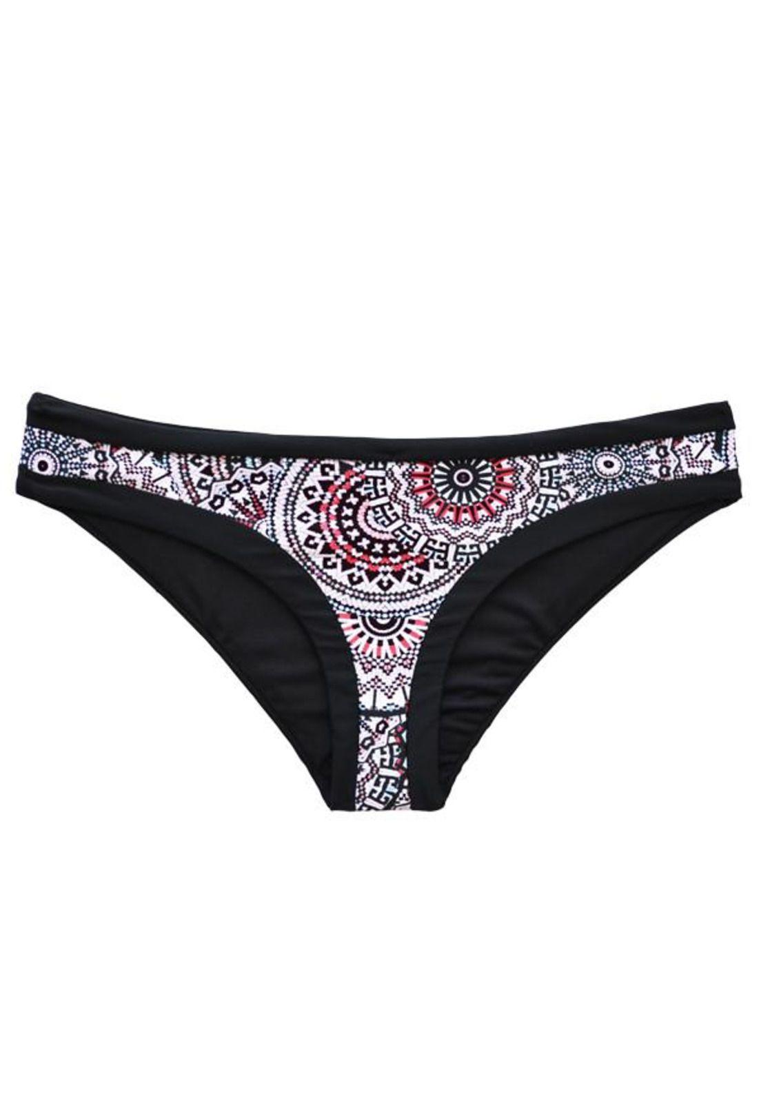 Calzón bikini clásico estampado negro-0