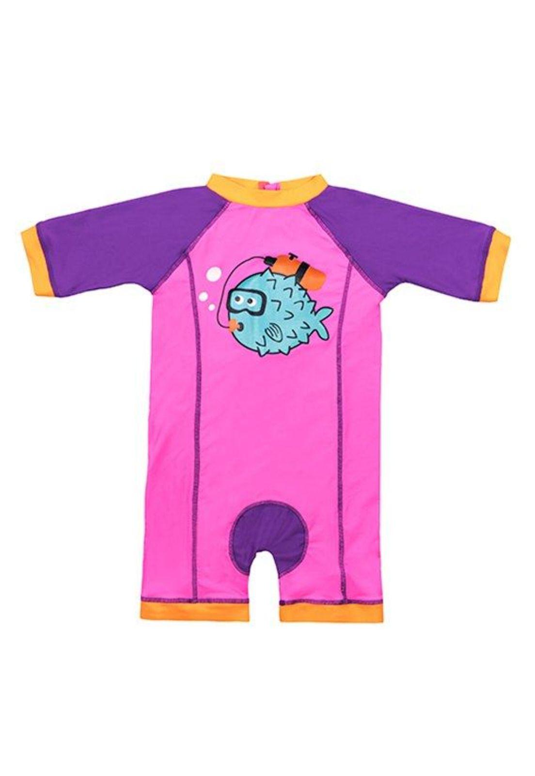 Enterito de niño con protección UV color fucsia-0