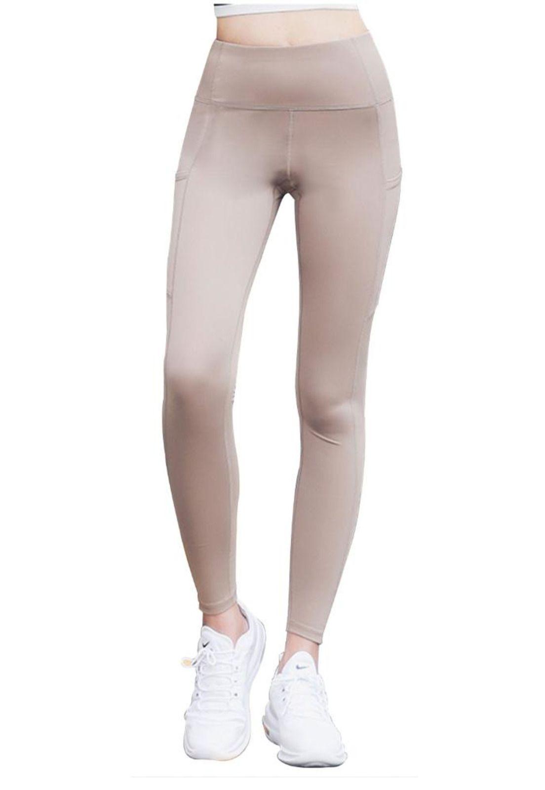 Calza básica con bolsillo beige-0